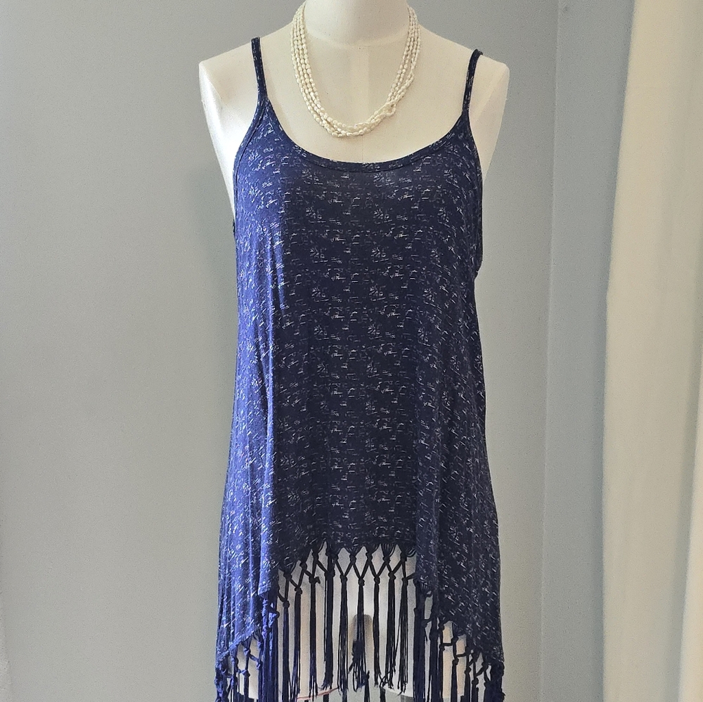 Freshman Midnight Blue Speckled Navy Blue Tank Top Patriotic Blue Size Medium